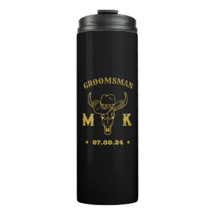 Bouteilles Isothermes Wild West Cowboy Personnalisé Monogramme Groomsmen