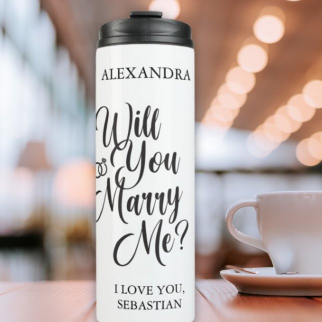 Bouteilles Isothermes “Will You Marry Me?” Thermal Tumbler – Elegant Pro (Will You Marry Me? Personalized Wedding Proposal Thermal Tumbler)