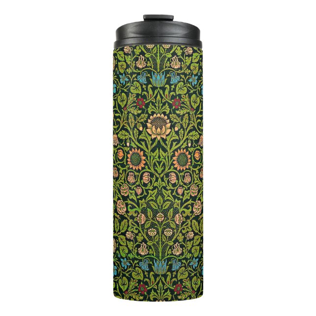 Bouteilles Isothermes William Morris - Ancolie, vert foncé, (Devant)