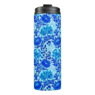 Bouteilles Isothermes William Morris Chrysanthemums Nuances de Denim Blu