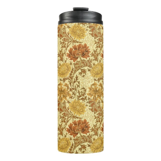 Bouteilles Isothermes William Morris Chrysanthemums, Or de la moutarde (Devant)