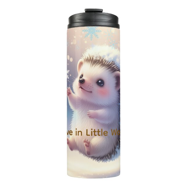 Bouteilles Isothermes Winter Fairy Hedgehogs  – Cute Snowflake  (Devant)