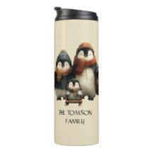 Winter Penguin Family Personalized Design