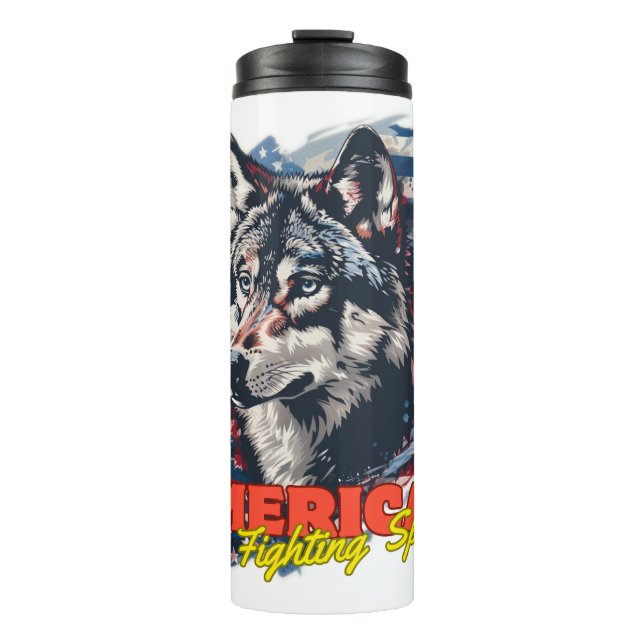 Bouteilles Isothermes Wolf "American Fighting Spirit !" (Devant)