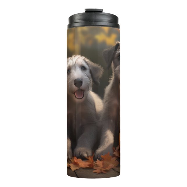 Bouteilles Isothermes Wolfhound Chiot Automne Citrouille de plaisir (Devant)