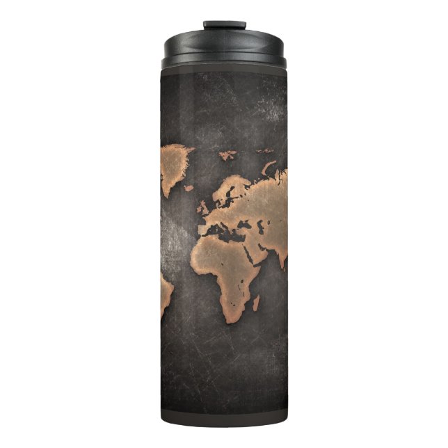 Bouteilles Isothermes World map leather geographical brown (Devant)