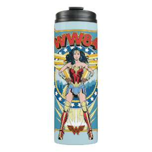 Bouteilles Isothermes WW84   Retro Comic Wonder Woman Badge de caractère