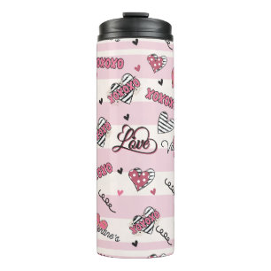Bouteilles Isothermes XOXO élégant motif de la Saint-Valentin