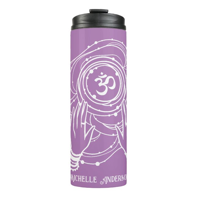 Bouteilles Isothermes Yoga Chakra Couronne Mantra Tumbler Thermique (Devant)