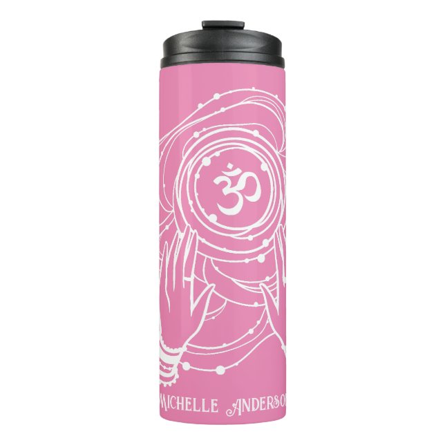 Bouteilles Isothermes Yoga Chakra Couronne Mantra Tumbler Thermique (Devant)