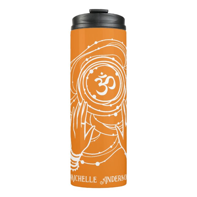 Bouteilles Isothermes Yoga Chakra Couronne Mantra Tumbler Thermique (Devant)