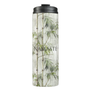 Bouteilles Isothermes Yoga de pleine conscience en bambou vert