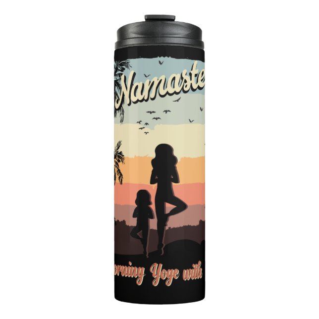 Bouteilles Isothermes yoga du matin avec tumeur thermique maman (Devant)