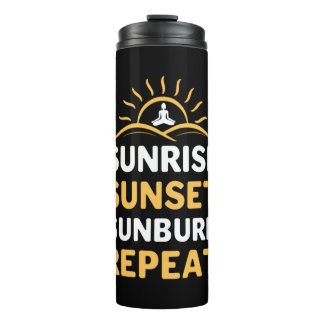 Bouteilles Isothermes Yoga Lover | Yoga Sunrise Sunset Sunburn Répéter