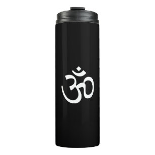 Bouteilles Isothermes yoga, Om Aum Icon, symbole hindouiste, blanc noir