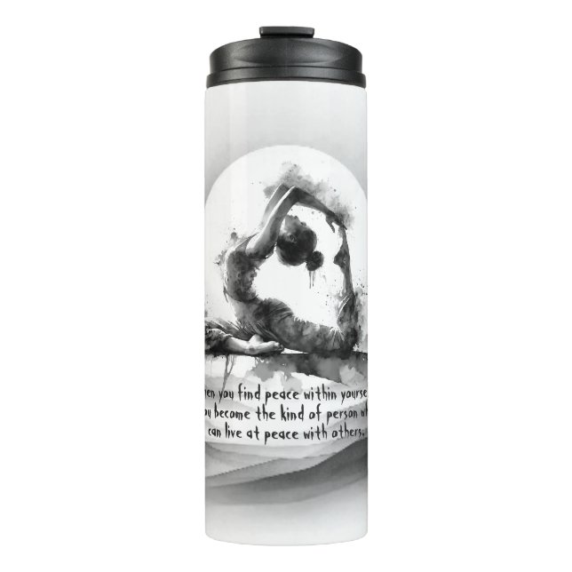 Bouteilles Isothermes Yoga Reiki à une jambe King Pigeon Pose Aquarelle (Devant)