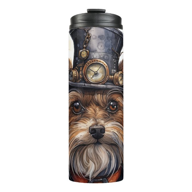 Bouteilles Isothermes Yorkshire Terrier Chien Steampunk (Devant)