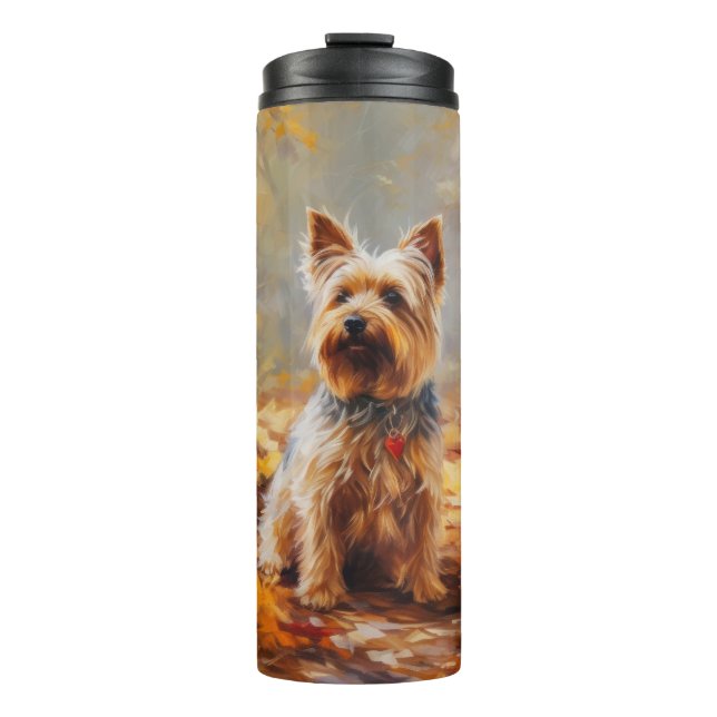 Bouteilles Isothermes Yorkshire Terrier en automne Leaves automne Inspir (Devant)
