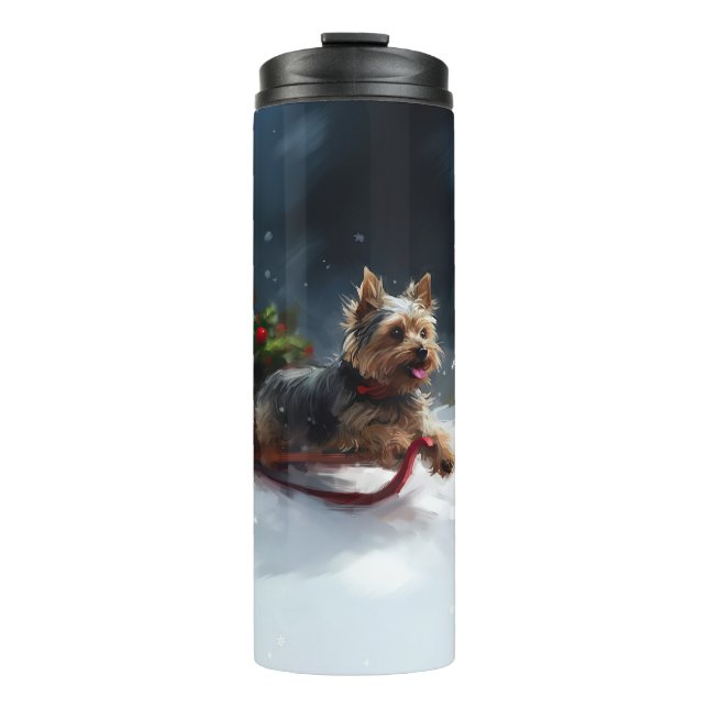 Bouteilles Isothermes Yorkshire Terrier Noël neige hiver (Devant)
