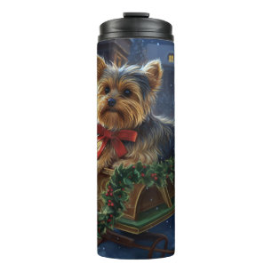 Bouteilles Isothermes Yorkshire Terrier Saison de Noël festive