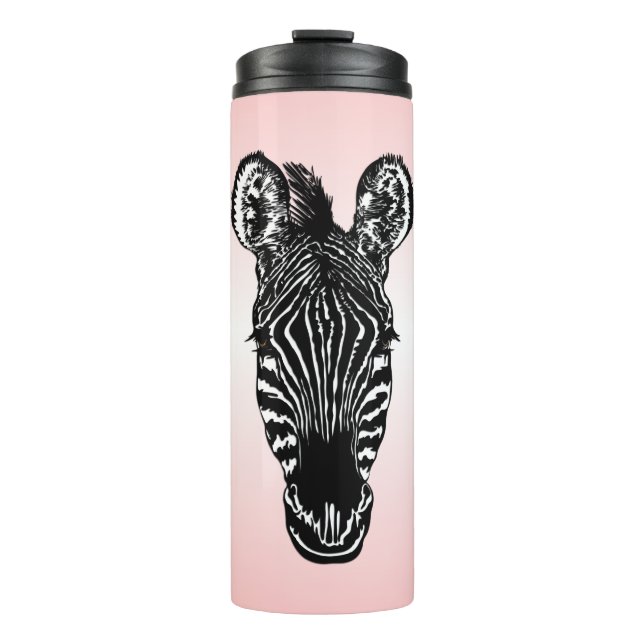 Bouteilles Isothermes Zebra Head on Pink (Devant)