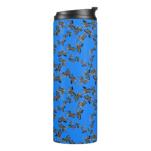 Bouteilles Isothermes Zèbre bleu sauvage moderne (Tourné sur la gauche)