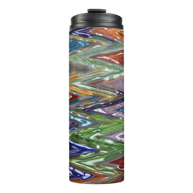 Bouteilles Isothermes Zigzag en verre coloré #6 - (Devant)