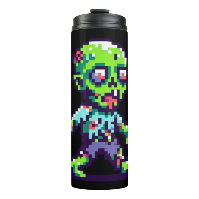 Bouteilles Isothermes zombie drôle Halloween 8 bits  (Devant)