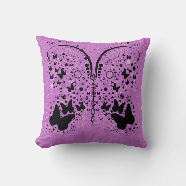 Bouteilles papillon Coussin PURPLE (Recto)