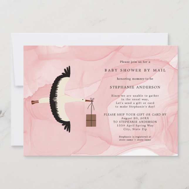 Boutique + Baby shower fille paquet par invitation (Devant)