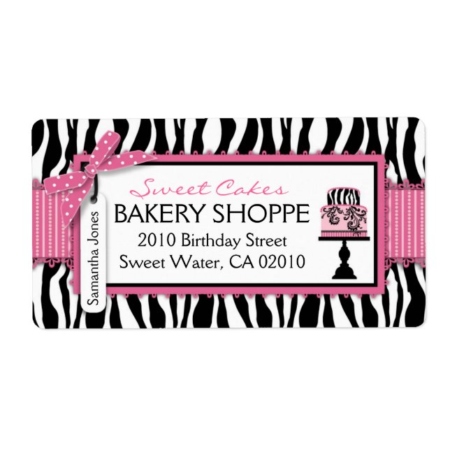 Boutique Chic Cakes Business Shipping Étiquette (Devant)