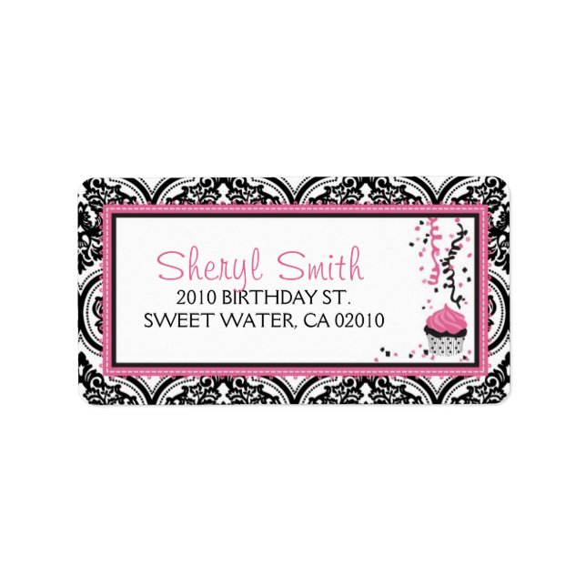 Boutique Chic Cupcake Étiquette de adresse_mbkemp (Devant)