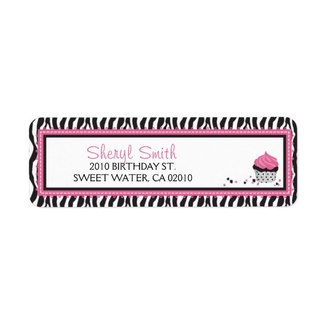 Boutique Chic Cupcake Retour Étiquette (Devant)
