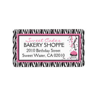 Boutique Chic Cupcakes Business Étiquette de adres