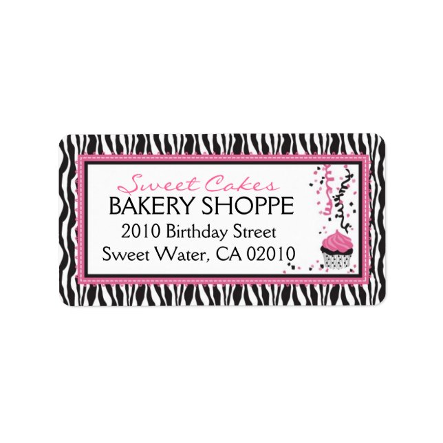 Boutique Chic Cupcakes Business Étiquette de adres (Devant)