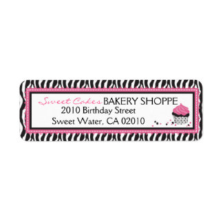 Boutique Chic Cupcakes Business Return Étiquette