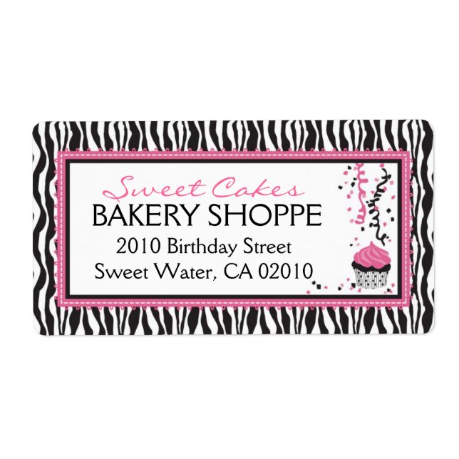 Boutique Chic Cupcakes Business Shipping Étiquette (Devant)