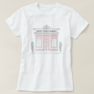 Boutique de boulangerie rose Café Illustré T-Shirt