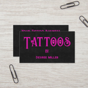Boutique de tatouage Fille rose Carte de visite cr