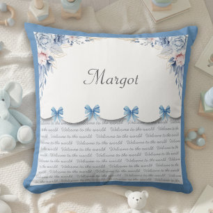 Boutique Fille Concepteur Oreiller Bleu De Nursery