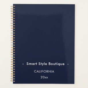 Boutique minimaliste de luxe bleu marine