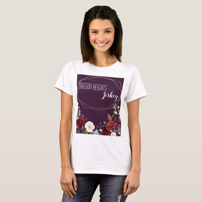 Boutique personnalisée T-shirt Plum violet Roses G (Devant entier)