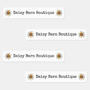 Boutique personnalisée Tissu Étiquettes Boho Daisy