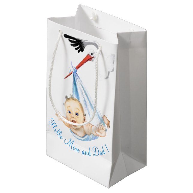 Boutique portant bébé drôle sac cadeau - Texte per (Devant Angle)