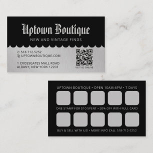 Boutique Récompenses QR Code Cartes de visite