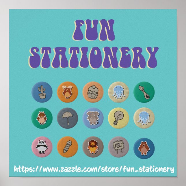 BOUTIQUE ZAZZLE : POSTER DE STATIONNAIRE DE PLAISI (Devant)
