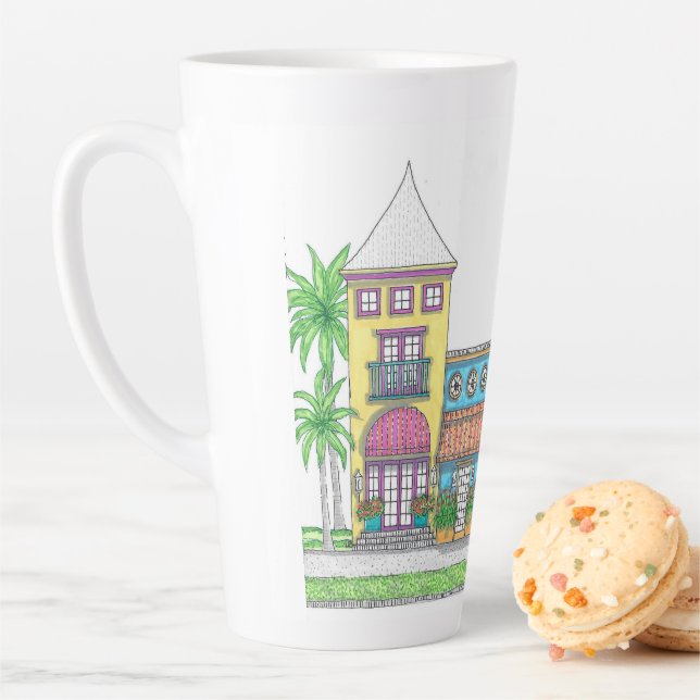 Boutiques Tropicales Grosse Mug Latte (En situation)