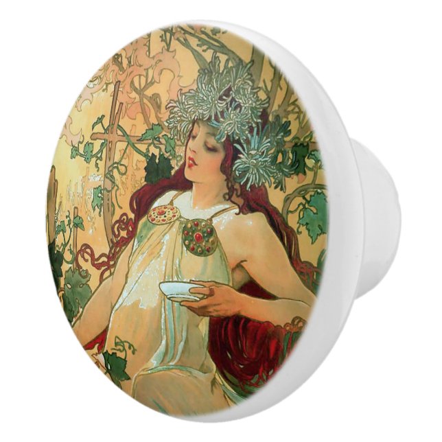 Bouton Art Nouveau en céramique (Droite)