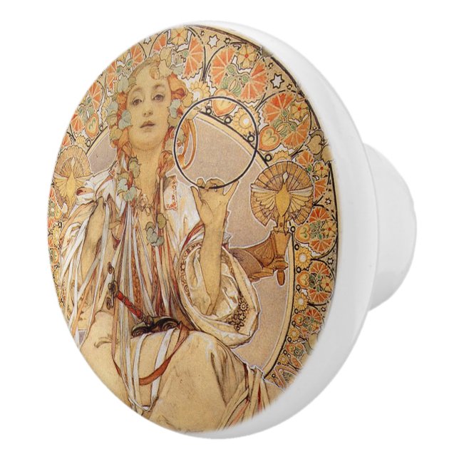 Bouton Art Nouveau en céramique (Droite)