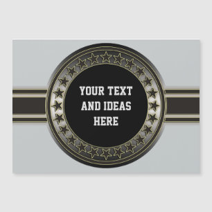 Bouton / Bannière - Étoiles argent noir + votre do